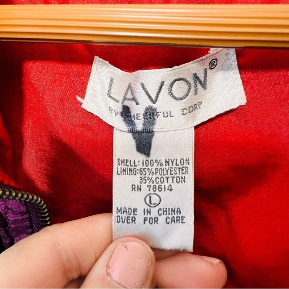 Vintage Retro Lavon Colorful Windbreaker Blue Red Purple 1990s 1980s L - Picture 8 of 10